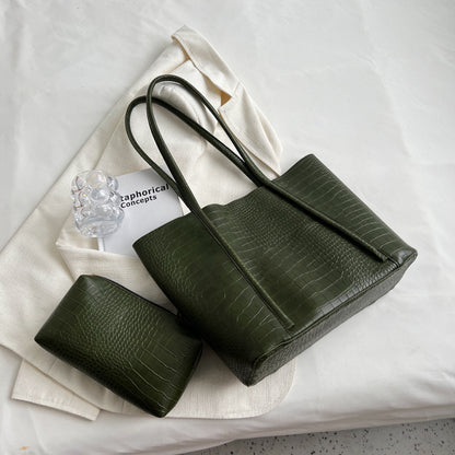 Advanced Texture Shoulder Tote – Soft Leather Commuter Bag Set